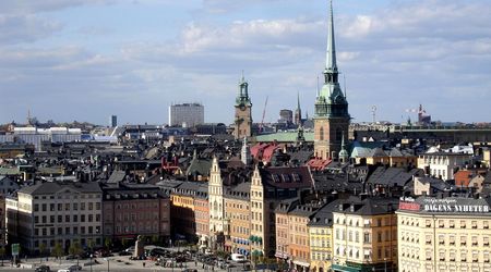 Widok z Katarinahissen na stare miasto – Sztokholm, Szwecja