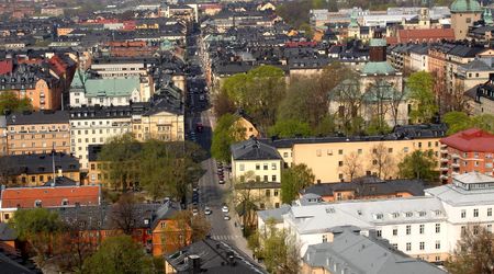 Widok na miasto  z Stadshuset – Sztokholm, Szwecja