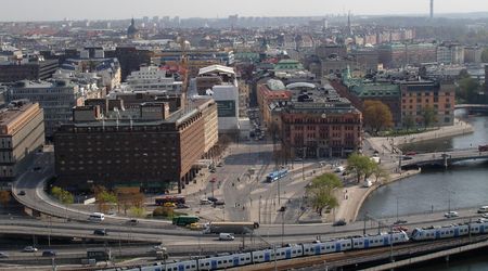 Widok na miasto  z Stadshuset – Sztokholm, Szwecja