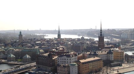 Widok na miasto  z Stadshuset – Sztokholm, Szwecja