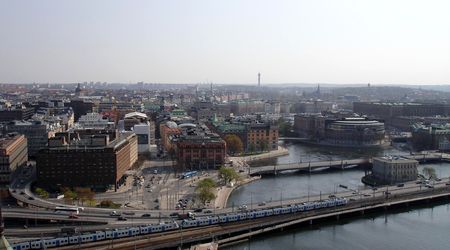 Widok na miasto  z Stadshuset – Sztokholm, Szwecja