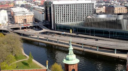 Widok na miasto  z Stadshuset – Sztokholm, Szwecja