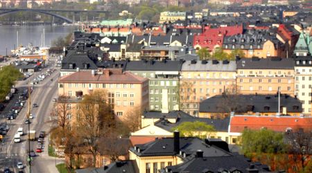 Widok na miasto  z Stadshuset – Sztokholm, Szwecja