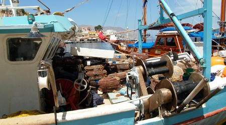 Łodzie rybackie, Symi – Wyspa symi, Grecja