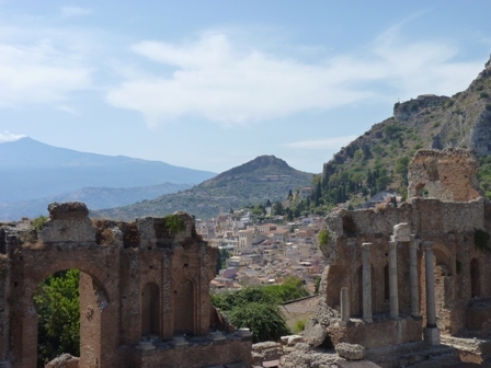 Sycylia 2011 Taormina4 widok na Etnę