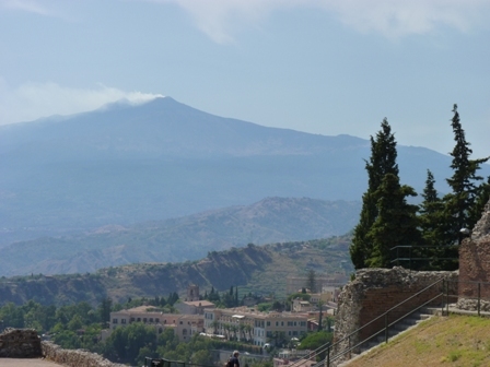 Sycylia 2011 Taormina5 widok na Etnę