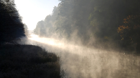 Kanal Bystry "dymi" – Augustowszczyzna, Polska