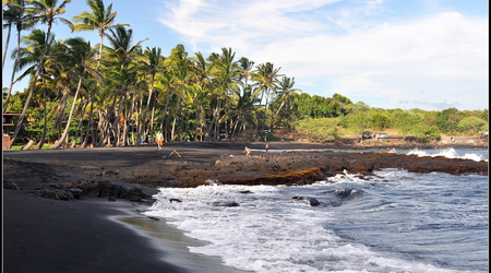 Punalu'u Black Sand Beach – Hilo, Stany Zjednoczone Ameryki