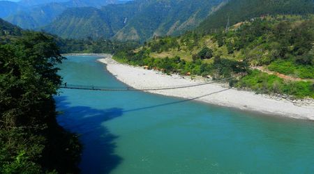Pejzaż z mostem – Pokhara, Nepal
